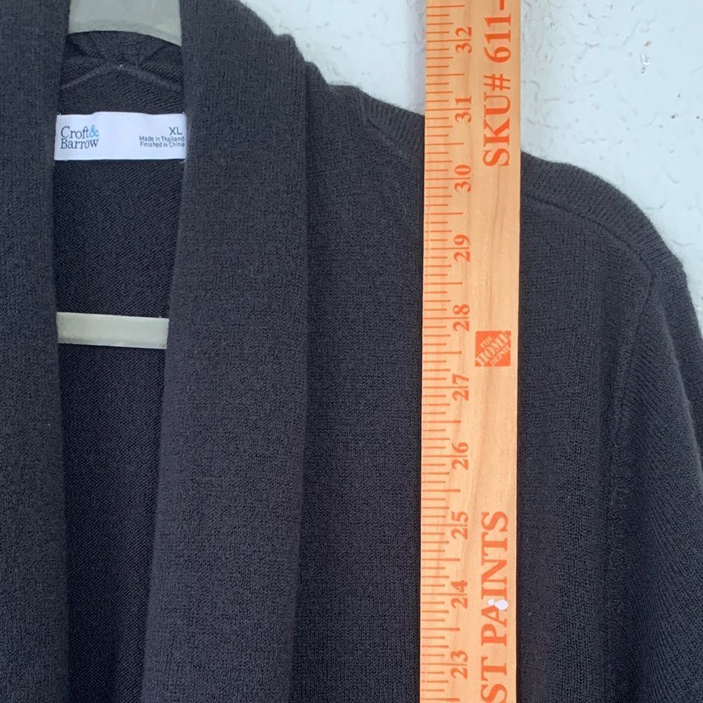 Croft & Barrow Women's Black Knit Open Front Cardigan Sweater Size XL - Picture 4 of 8